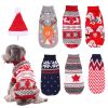 Christmas reindeer maple leaf snowflake festival pet clothes high neck knitting sweater dog clothing winter coat