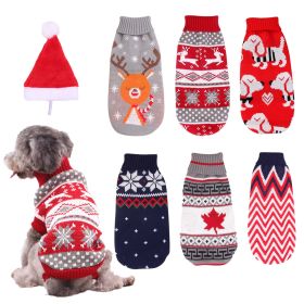 Christmas reindeer maple leaf snowflake festival pet clothes high neck knitting sweater dog clothing winter coat