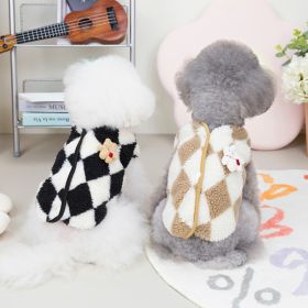 Pet clothing New dog clothing Pet clothing Autumn and winter clothing clothing Cotton padded clothes Wholesale 22 diamond grid flannelette