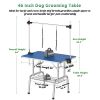 46 Inch Foldable Dog Grooming Table for Home with Adjustable Arm, Noose, Non-Slip Surface, and Storage Mesh Tray