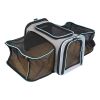 Expandable Pet Carrier Airline Approved Dog Carrier Collapsible Soft Carrier Bag with Removable Fleece Pad Pockets Breathable Mesh Adjustable