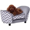 Pet Sofa Elevated Dog Bed Raised Couch Puppy Furniture for Small Sized Dogs with Storage Removable Cushion Cover Grey