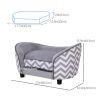 Pet Sofa Elevated Dog Bed Raised Couch Puppy Furniture for Small Sized Dogs with Storage Removable Cushion Cover Grey