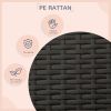 PawHut Wicker Dog Bed Outdoor Elevated with Rattan Canopy Cushioned PE Rattan Dog Cat House Sleeping Pad Cream