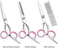Pet Dog Grooming Scissors Stainless Straight Curved Thinning Shears Trimmer Kits