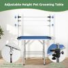 36 Inch Foldable Dog Grooming Table for Home with Adjustable Arm, Noose, Non-Slip Surface, and Storage Mesh Tray