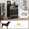 Pet Feeder Station Storage Cabinet, Dog Food Storage Container with Dog Raised Bowls, Watering Supplies, Black