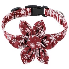 Sunflower Christmas Pet Collar Pet Bow Tie Collar With Adjustable Buckle For Dogs (Color: Dark Red, size: XS)