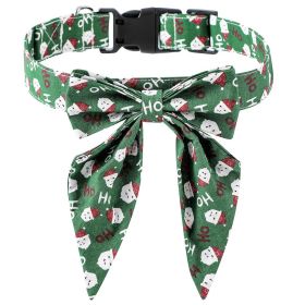Sunflower Christmas Pet Collar Pet Bow Tie Collar With Adjustable Buckle For Dogs (Color: Dark Green, size: XS)