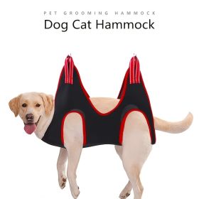 Pet Grooming Hammock For Dog Hammock Restraint Bag For Bathing Trimming Nail Clipping (Color: Red, size: M)