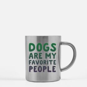 Dogs Are My Favorite People Gold & Silver Mug (Color: Silver, size: 11oz)